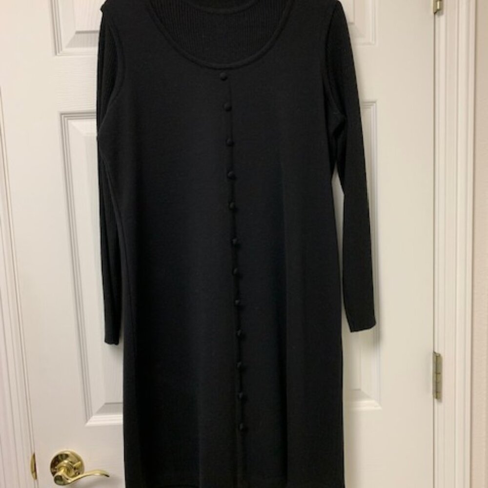 Nina Charles for Kasper ASL black wool blend 90’s dress